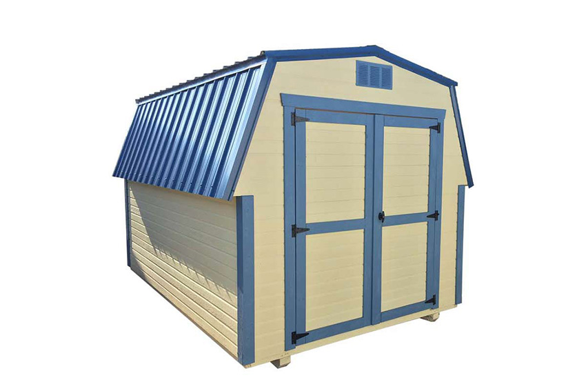 <li>Zook Cream color Dutchlap siding,
Wedgewood Blue color Trim,
Gallery Blue color Roof,
Wooden Double Doors</li>